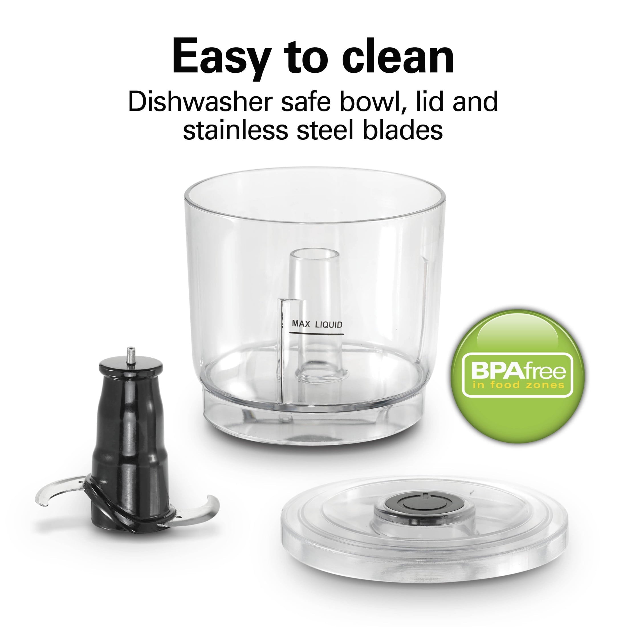 Stack & Press 2 Speed Food Chopper & Mini Food Processor, 3-Cup, Black - Image 6