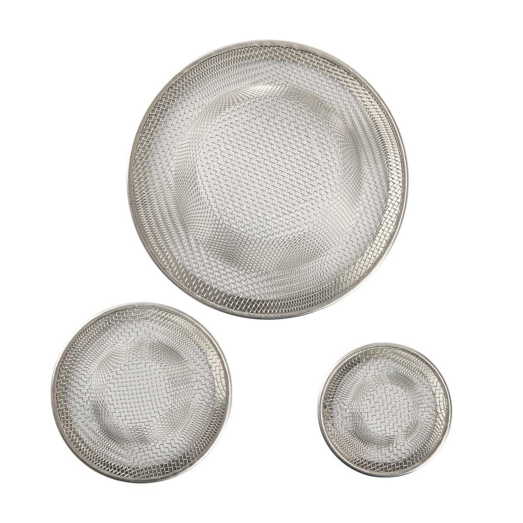 Mainstays Multiple Size 3 Pack Stainless Steel Mesh Drain Strainers Silver - Image 5