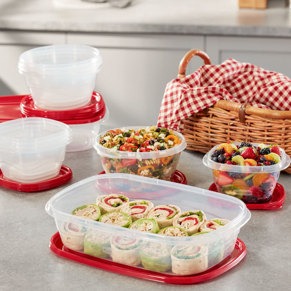 Rubbermaid TakeAlongs Square Food Storage Containers, Ruby Red, 10 pack - Image 5