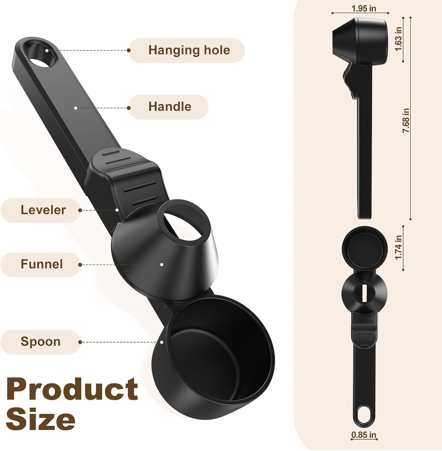 2pcs Scoop Funnel for Reusable Cup Refillable Pods - Mess-Free 2 TBSP Measuring Spoon for Ground , Protein Powder & T... - Image 4