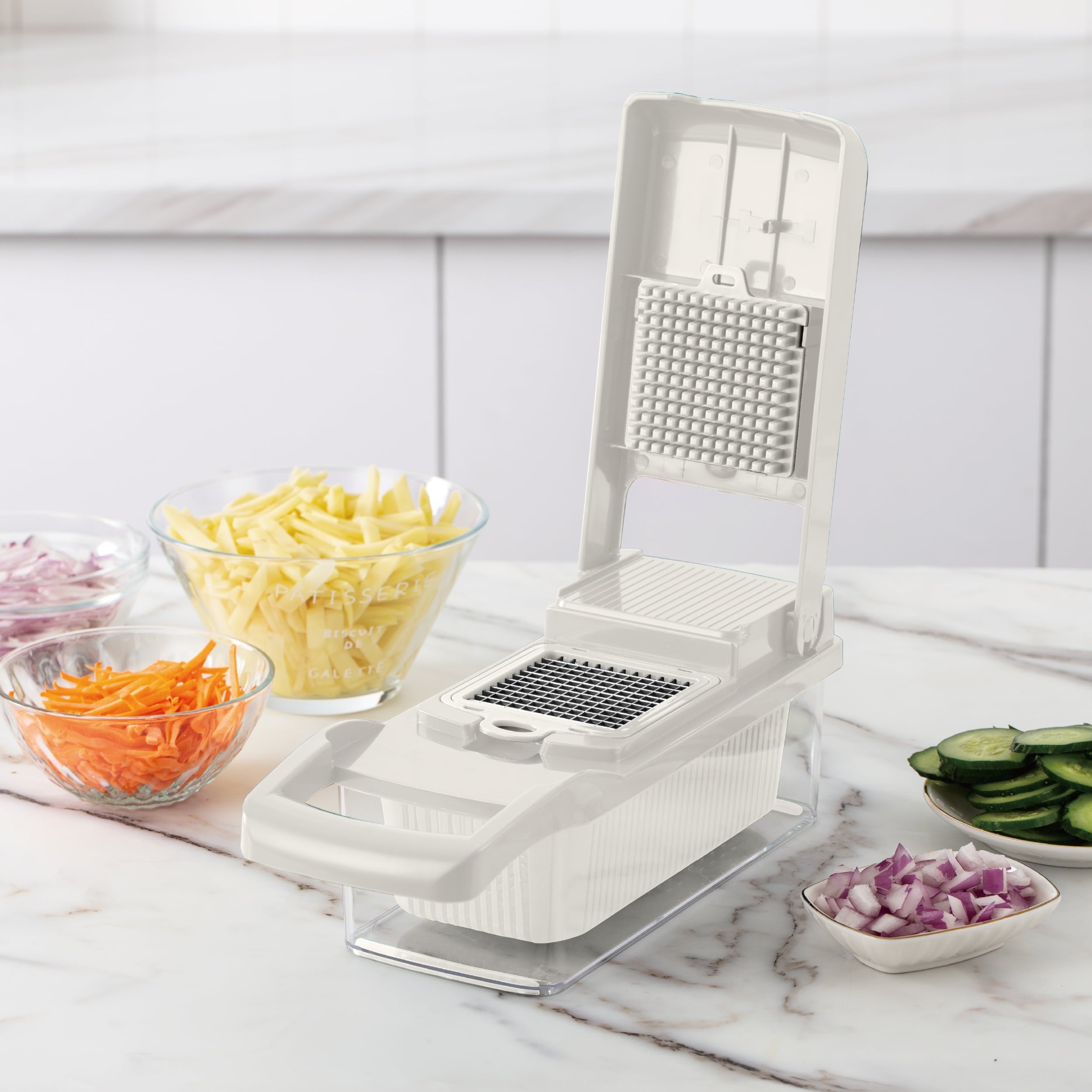 14-in-1 Hand Food Chopper, Dicer, & Slicer with Container for Veggie, Cheese, Onion, & Potato, Versatile & Efficient ... - Image 3