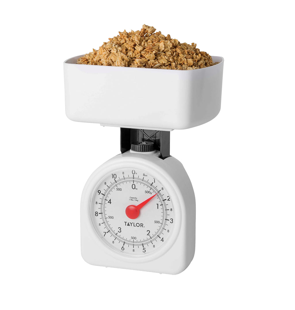 Taylor Mechanical Kitchen Scale and Food Scale in White, Max 11 lbs - Image 5
