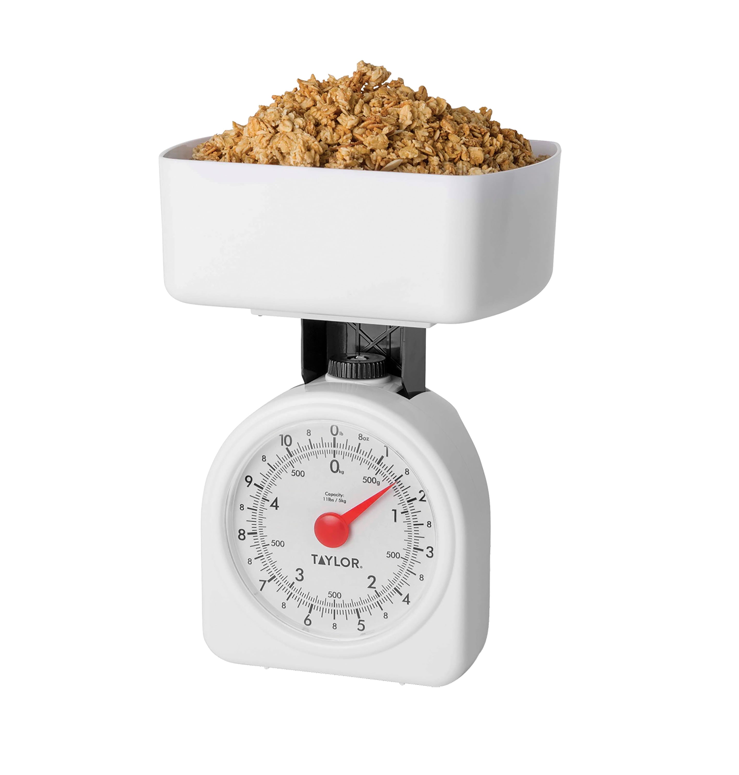 Taylor Mechanical Kitchen Scale and Food Scale in White, Max 11 lbs - Image 5
