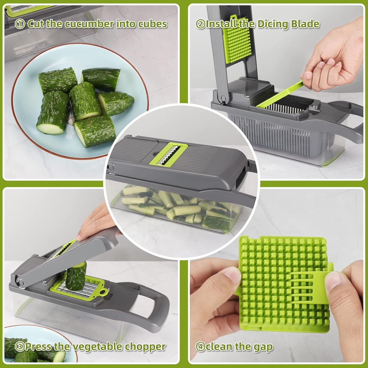 PHANCIR Vegetable Chopper, 17 in 1 Multi-Function Food Chopper, Professional Kitchen Gadget with Container - Image 2