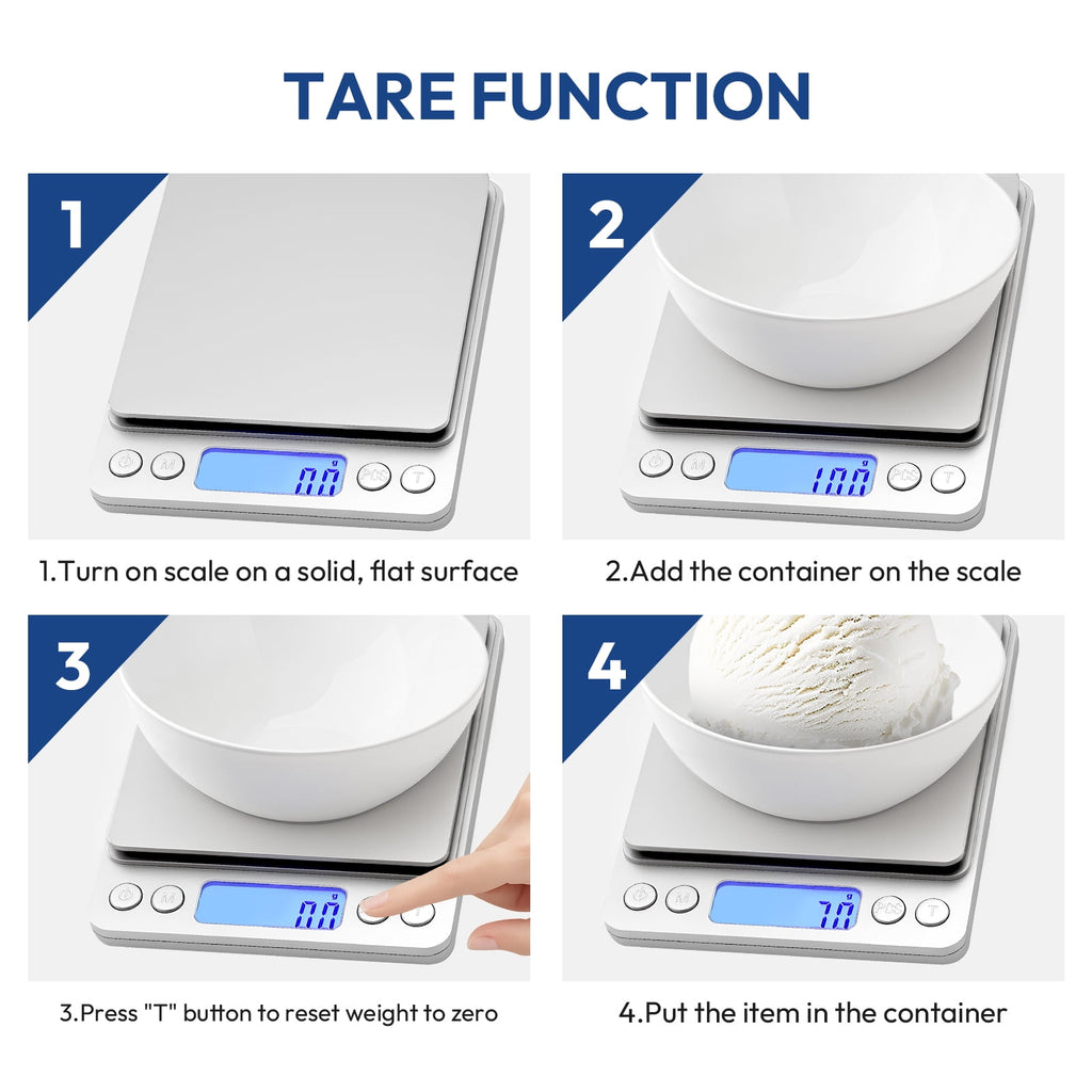 DAYBETTER 6.6lb/3kg Kitchen Scale, 0.1g Precision Digital Food Scale, for Baking, Cooking, Dieting and Meal Prep, Eas... - Image 6