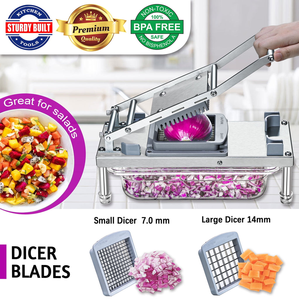 Goldtree Stainless Steel Vegetable Chopper, Veggie Chopper With 8 Blades, Onion Dicer with Container, Food Cutter & M... - Image 4