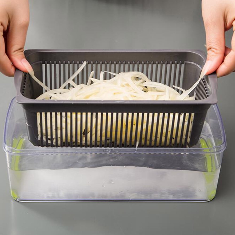 Vegetable Chopper, 14 in 1 Veggie Chopper, Multifunctional Food Cutter with Container 8 Blades - Image 4