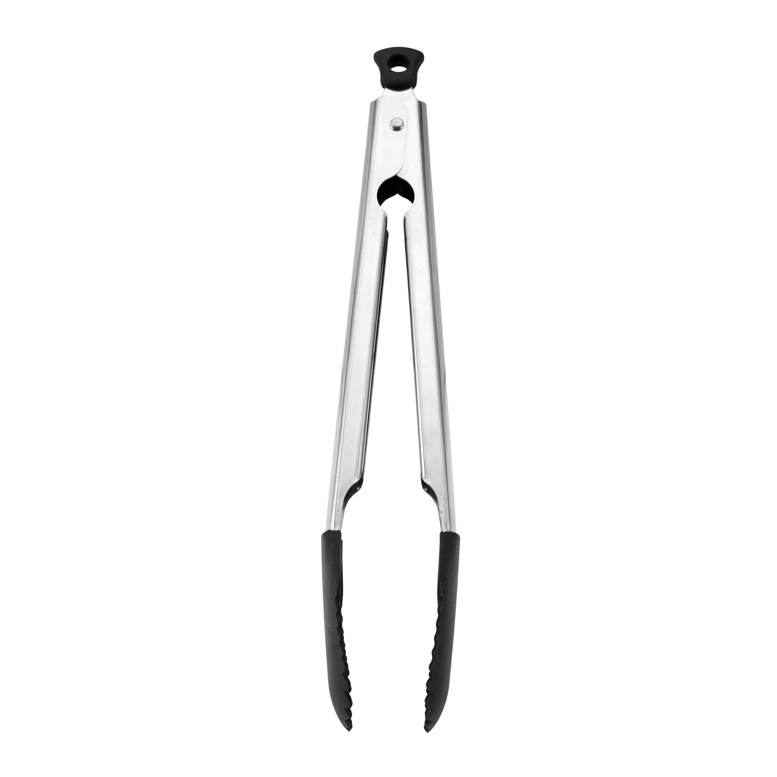 11-inch Silicone Tip Locking Food Tongs in Black and Stainless Steel - Image 6