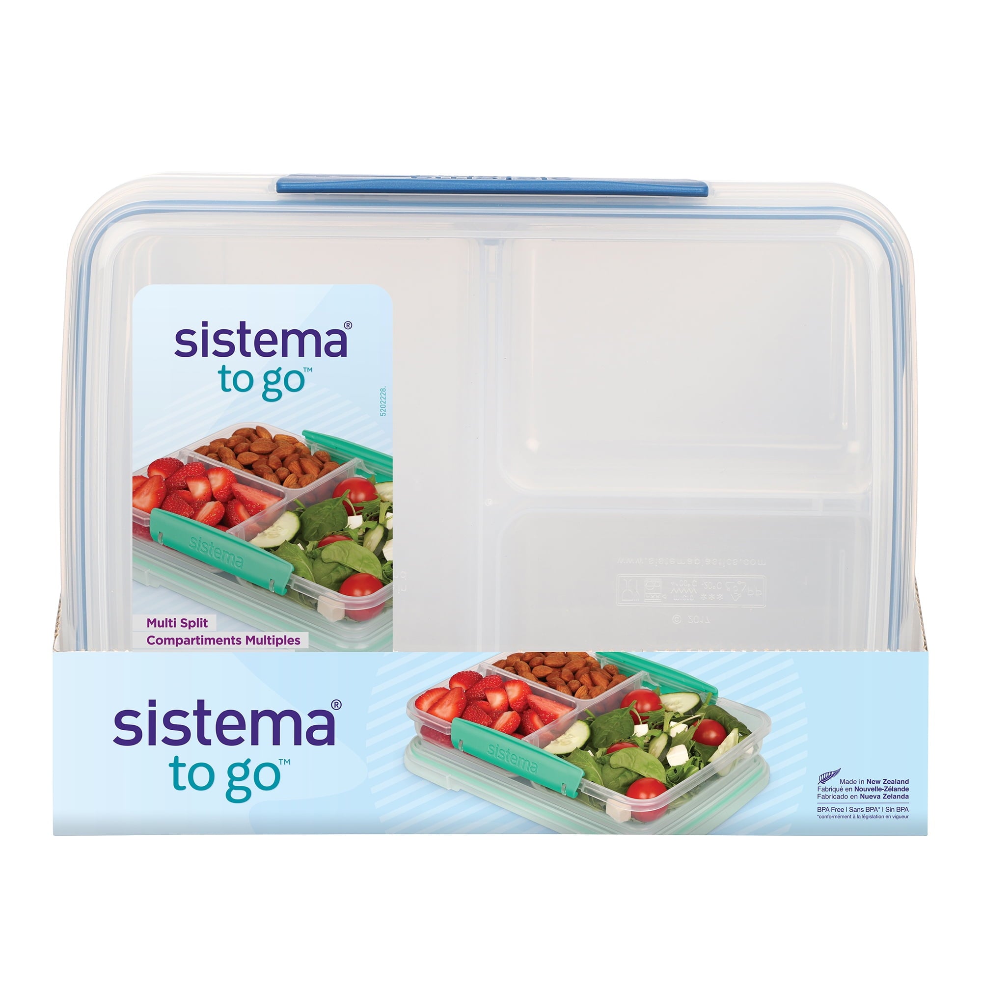 Sistema To Go Collection 820ml/3.4 Cups Multi Split Food Storage Container - Image 2
