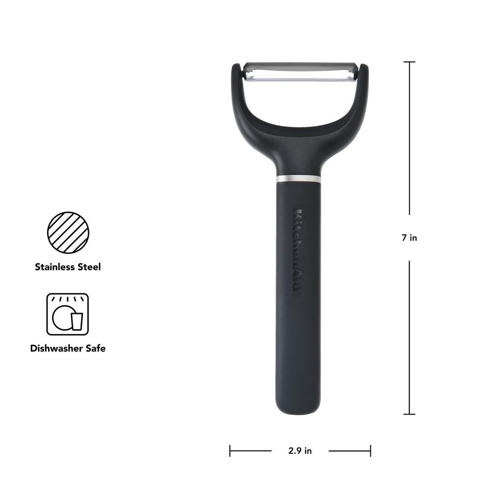 2-Piece Stainless Steel Swivel Y and Vegetable Peeler, Black - Image 5