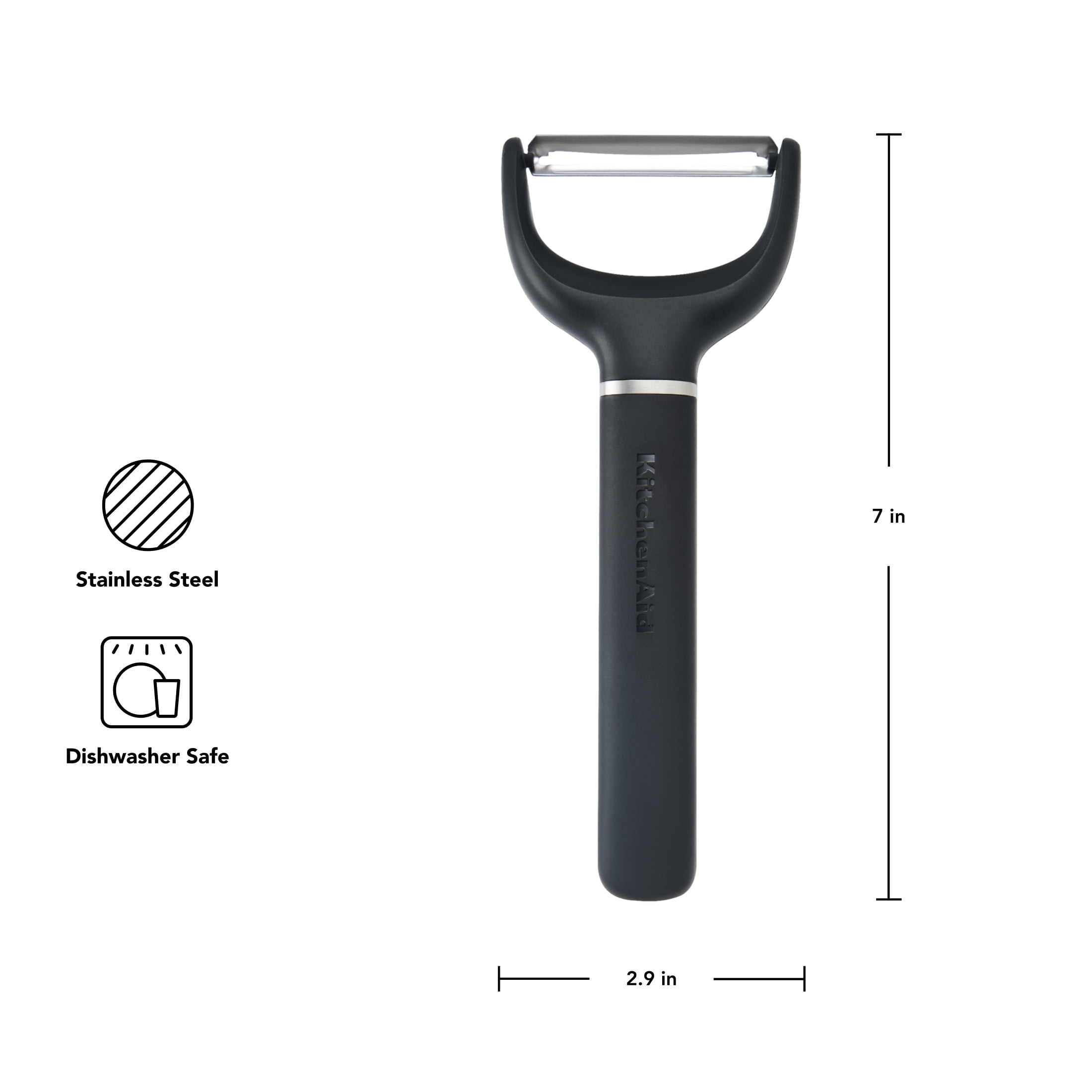 2-Piece Stainless Steel Swivel Y and Vegetable Peeler, Black - Image 5