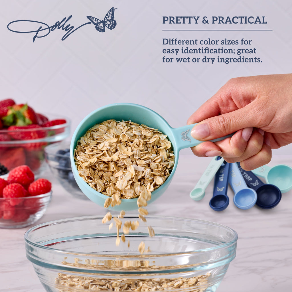 Dolly Parton 9-Piece Measuring Cups and Measuring Spoons Set, Blue - Image 2