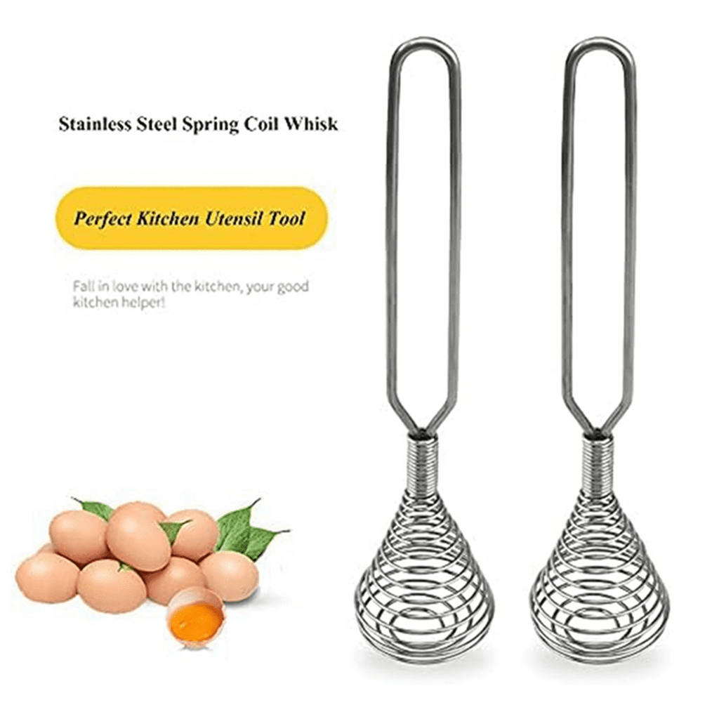 Stainless Steel Spring Coil Whisk Wire Whip-Cream Egg Beater Gravy-Cream Hand Mixer Kitchen Tool Accessories for Mixing - Image 5