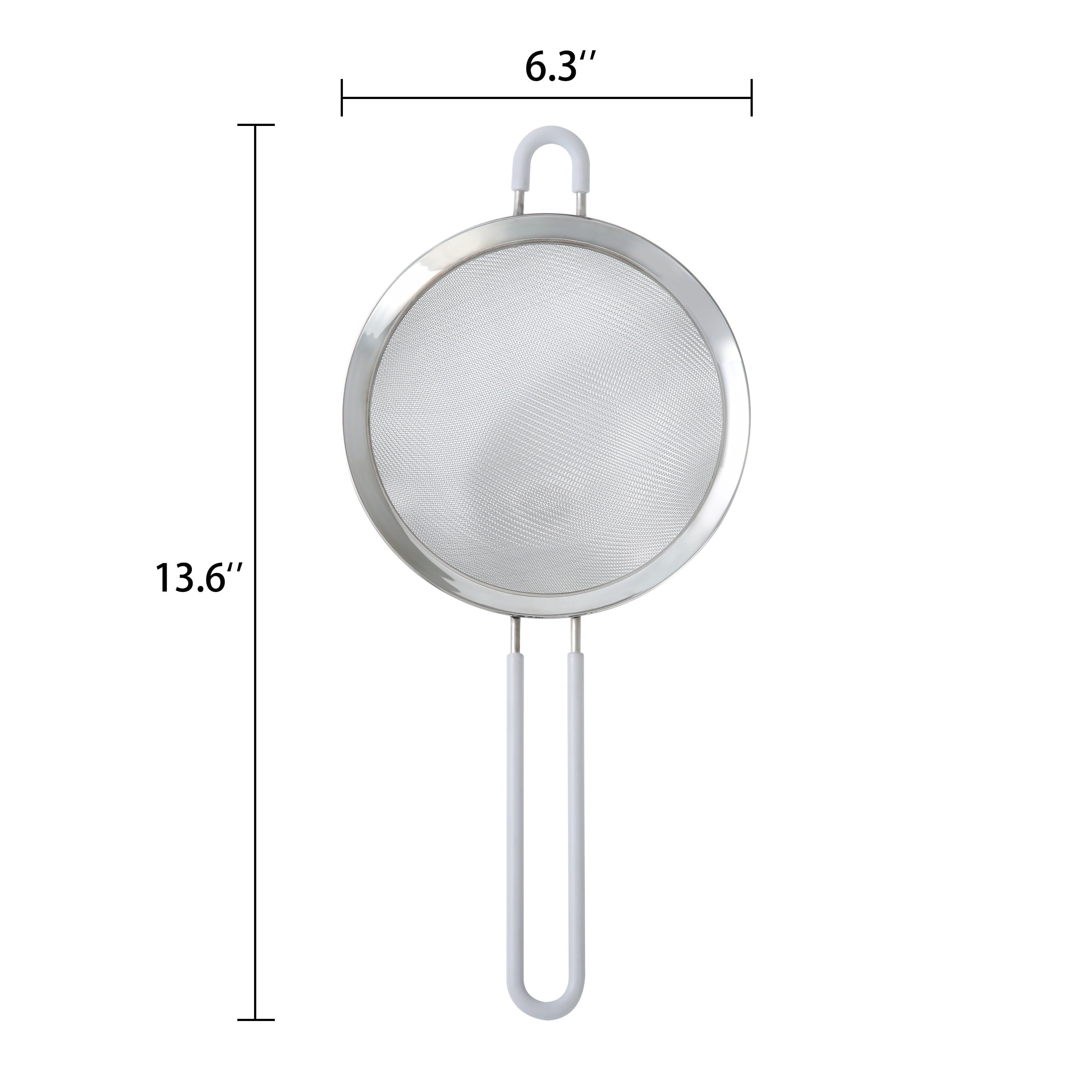 Mainstays 6" Premium Stainless Steel Fine Mesh Strainer, Silver - Image 4