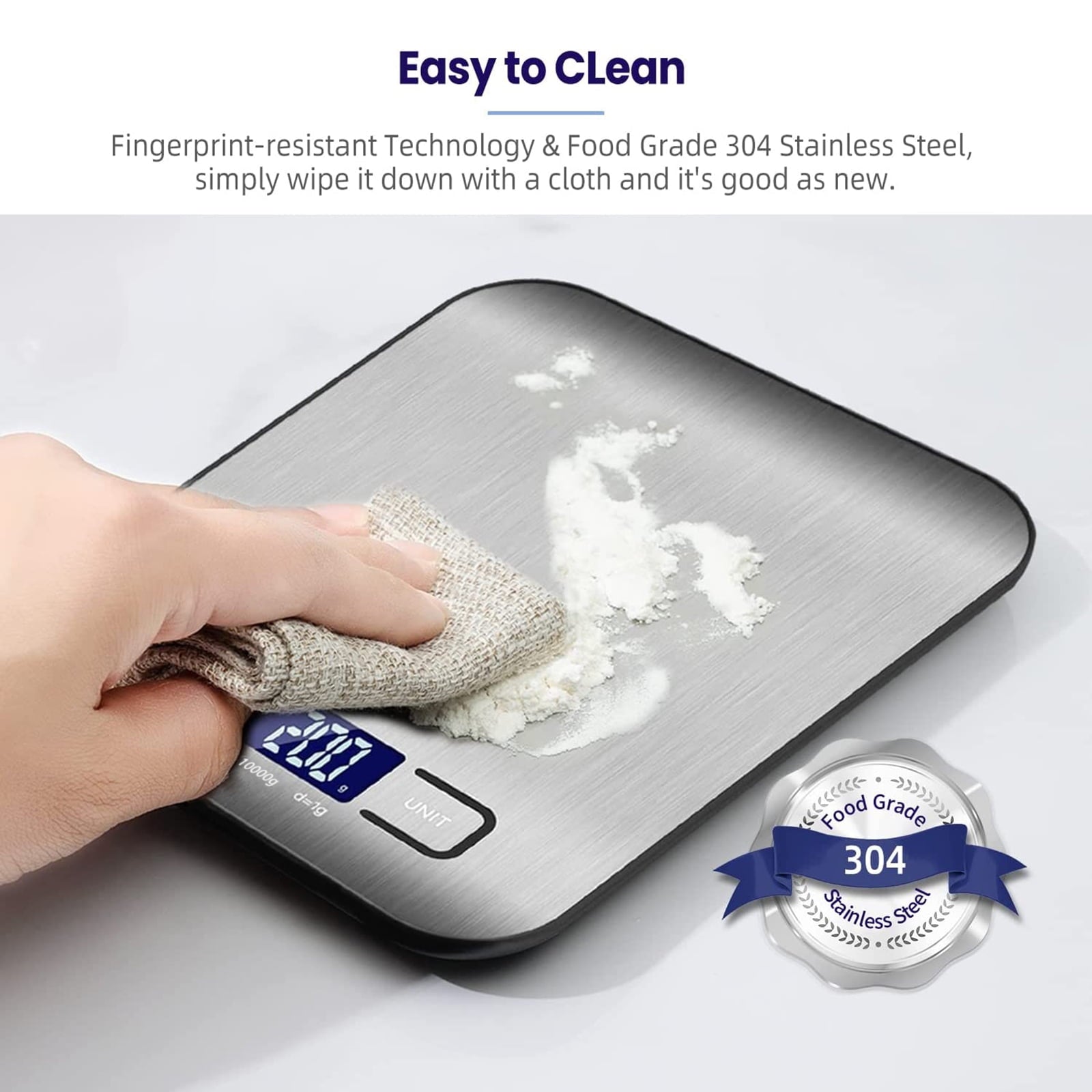 Digital Food Scale, 22lb Kitchen Scales Grams and Ounces for Weight Loss, Baking, Cooking, Keto and Meal Prep, with L... - Image 2
