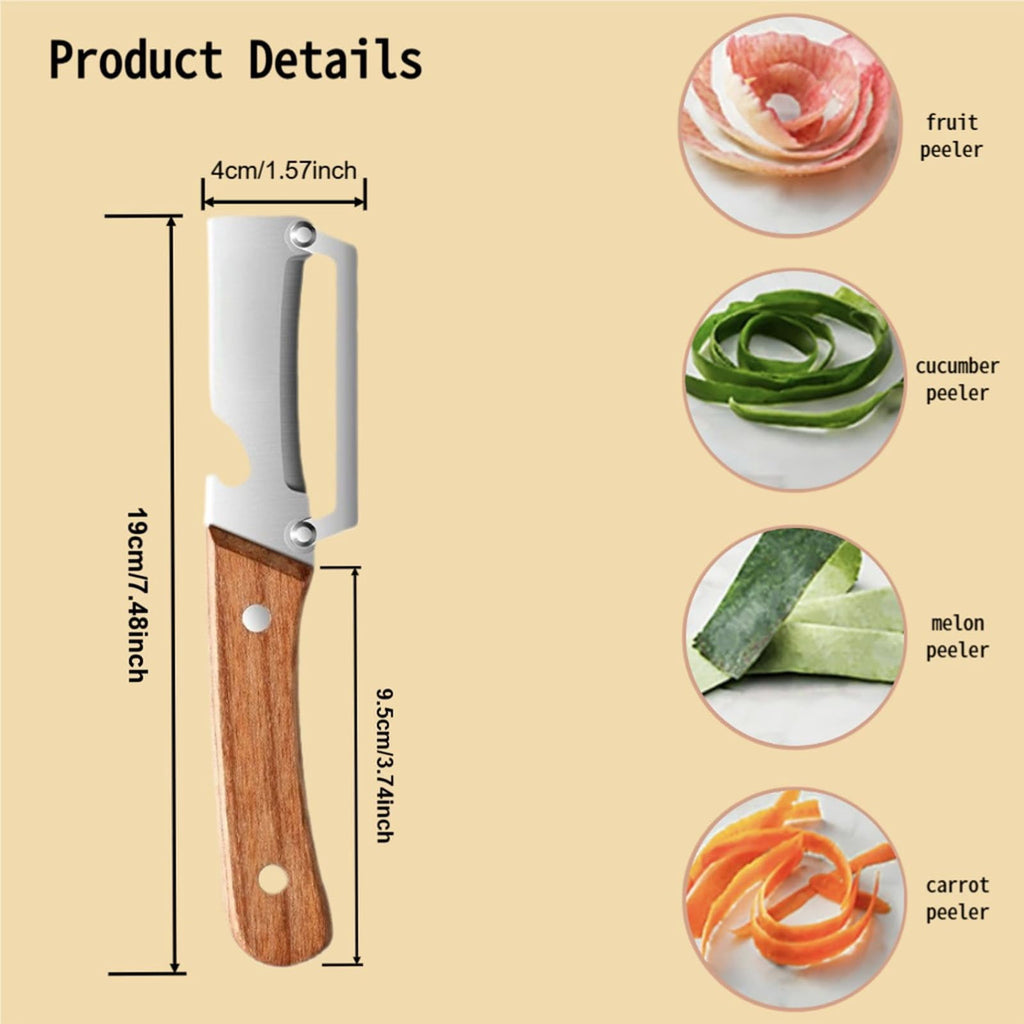Zero Flex Peeler, 2-in-1 Multifunctional Peeler, Kitchen Multi-function Stainless Steel Thickened Fruit Peeler Knife,... - Image 4