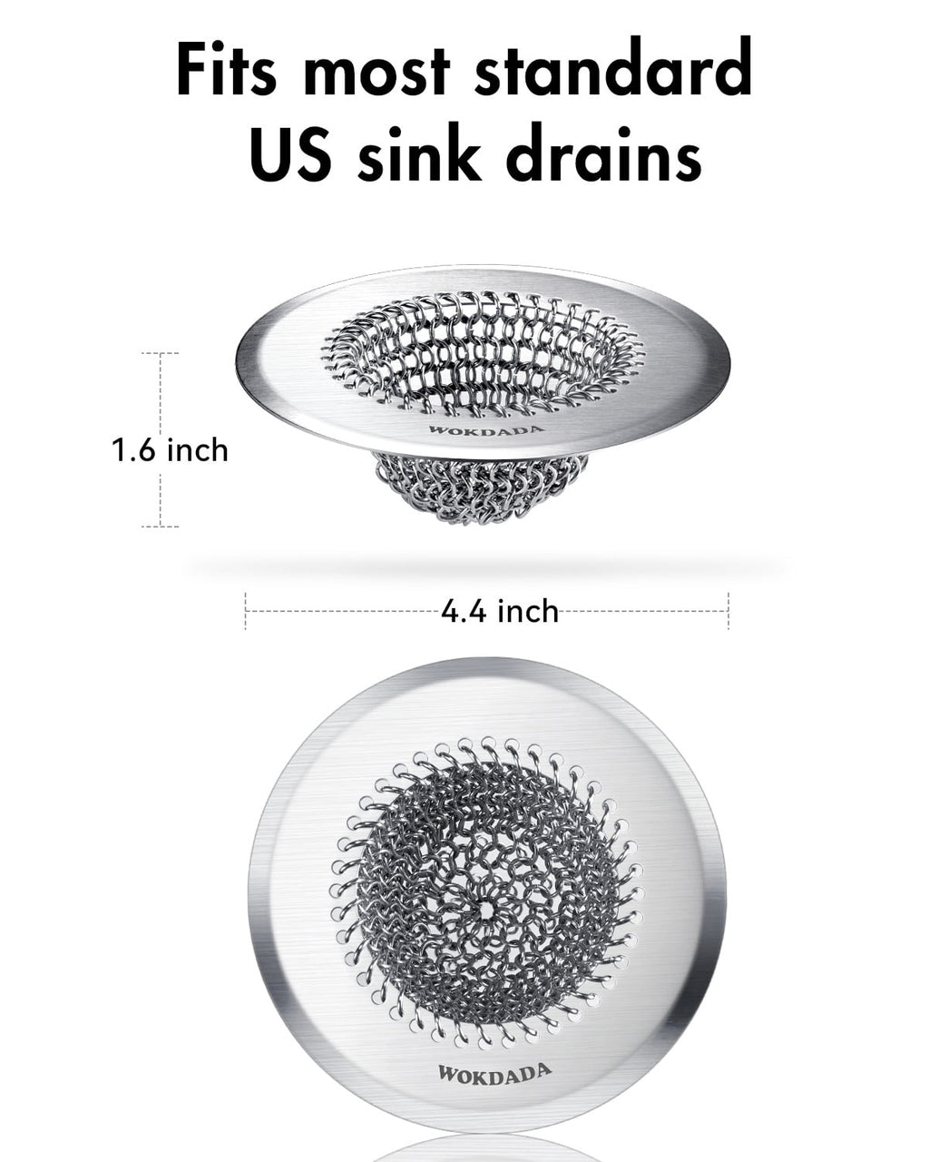 WOKDADA Revolutionary Kitchen Sink Strainer, Patented Reversible Chain Mesh, Effortless Cleaning & Food Catcher, No C... - Image 2