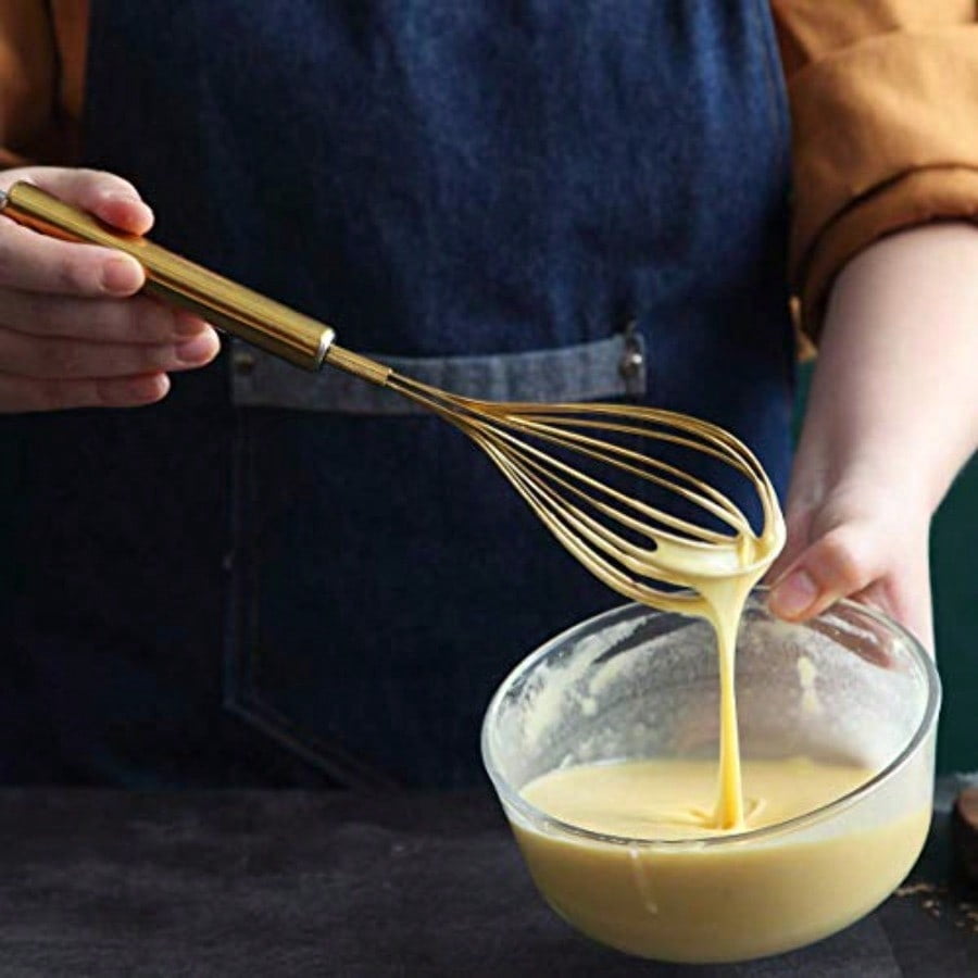 Gold Whisk Pack of 3 Stainless Steel 8"10" 12" Titianium Plating Whisks for Cooking Beater Wire Whisk Set Kitchen Wis... - Image 6