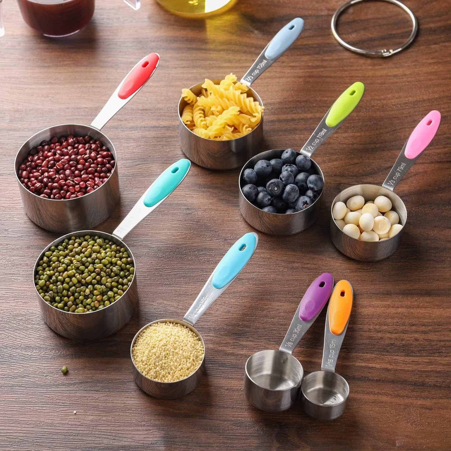 Measuring Cups and Spoons Set, 17-Piece Stainless Steel Magnetic Double-Headed Spoons with Engraved Measurements and ... - Image 6