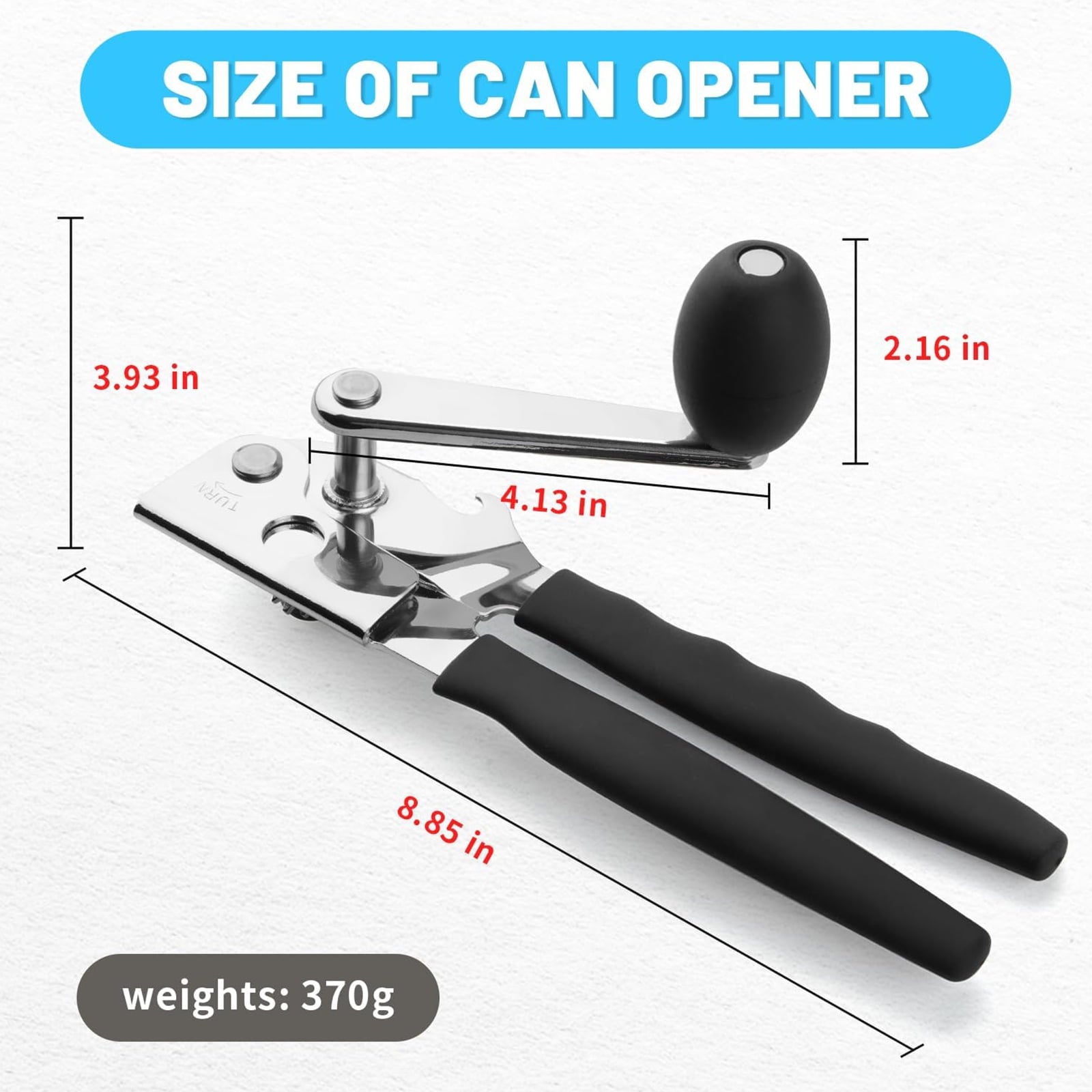 Commercial Can Opener Manual Heavy Duty Stainless Steel Handheld Smooth Edge Can Opener for Seniors for Kitchen - Image 4