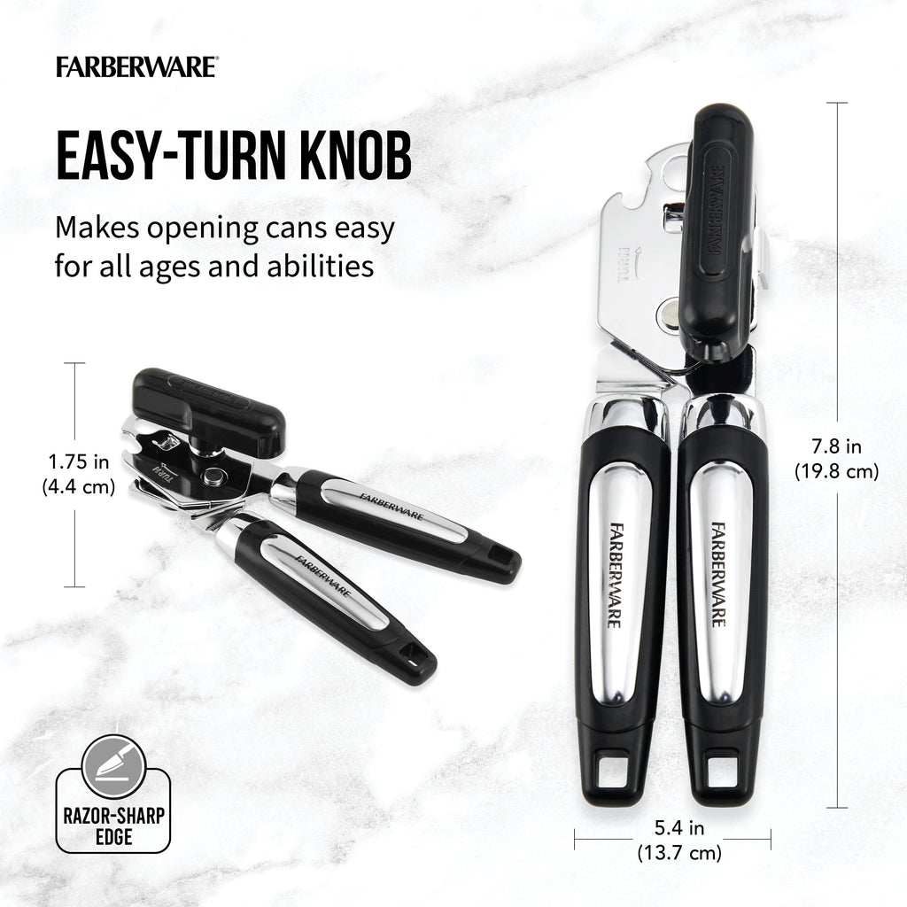 Professional Can Opener with Built in Bottle Opener in Black - Image 4