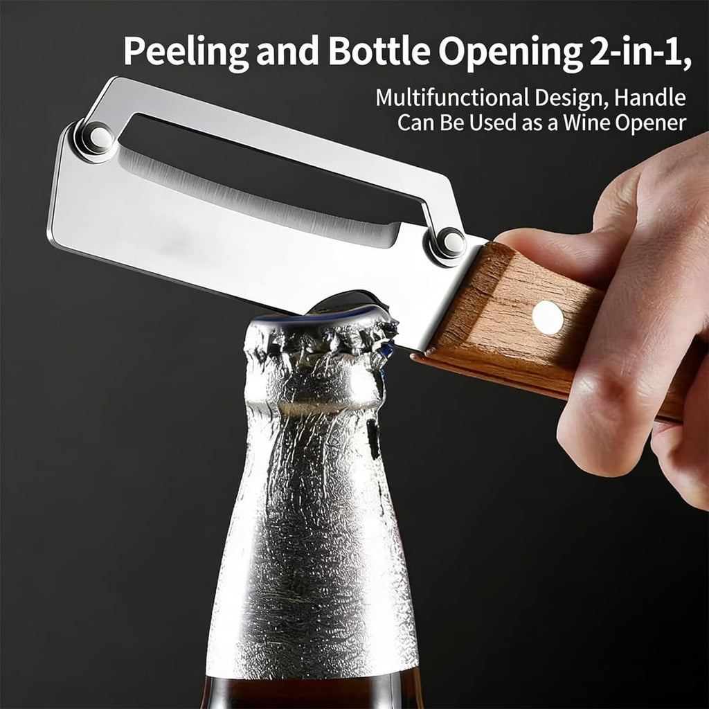 Multi-Functional Vegetable Peeler 2-in-1 with Stainless Steel Blade and Non-Slip Wooden Handle for Fruits, Vegetables... - Image 4