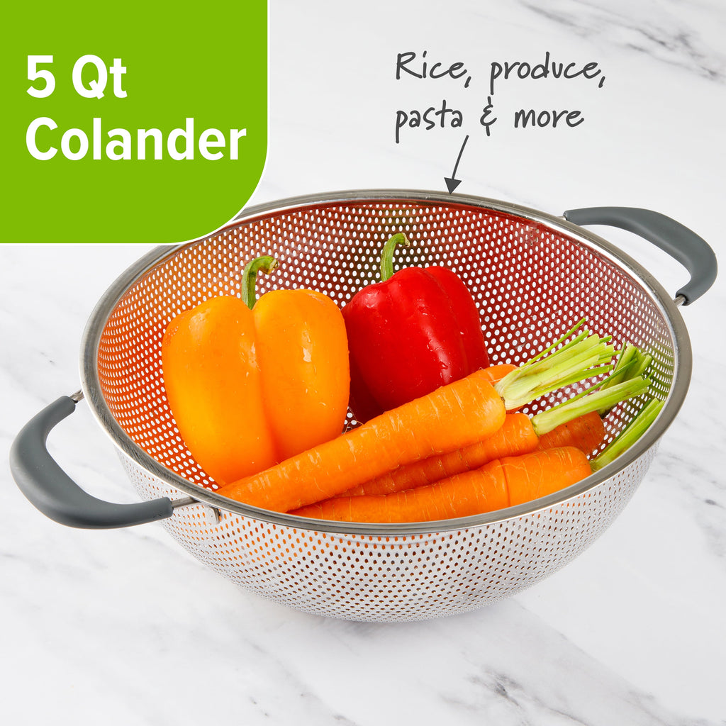 PrepSolutions 5 Qt Stainless Steel Colander - Image 2