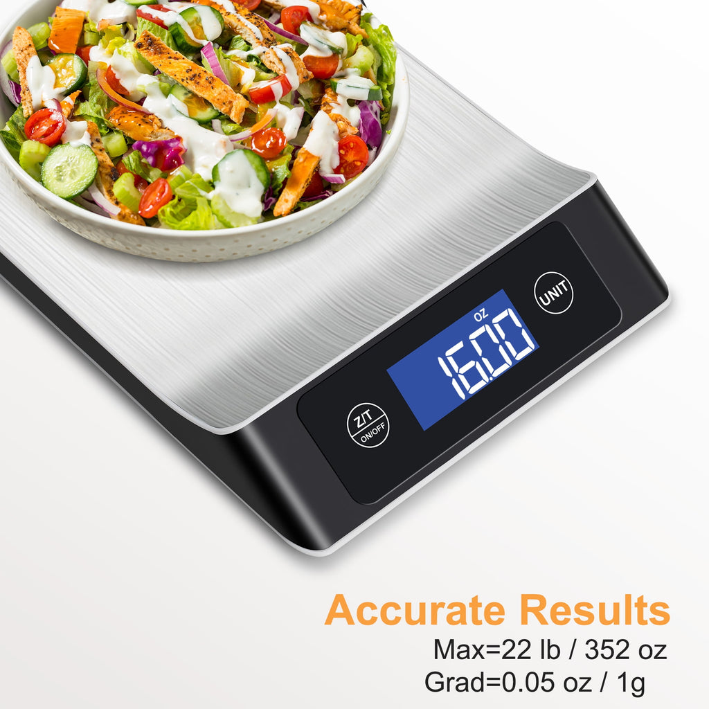 Food Scale, Kitchen Scale, MULISOFT Food Scales for Kitchen, LCD Display in Grams, Ounces, Pounds, Kilogram, Millilit... - Image 2