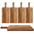 5 Pack Acacia Wood Cutting Board Bulk Wooden Serving Tray Kitchen Chopping Boards with Handle for Laser Engrave (17 x...