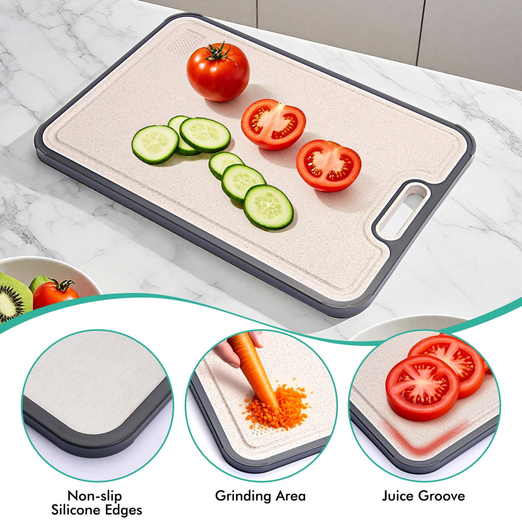 Titanium Cutting Board for Kitchen, Cutting Board Double Sided Food Grade, Pure Titanium and Wheat Straw PP, Easy to ... - Image 4