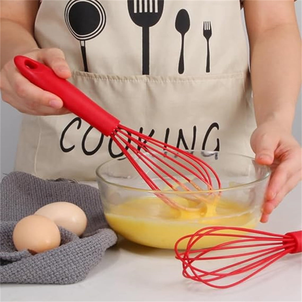 Isvgxsz Silicone Whisk, Commercial Non-Scratch Balloon Wire Whisk for Cooking, Manual Egg Beater Milk Frother Coffee ... - Image 3