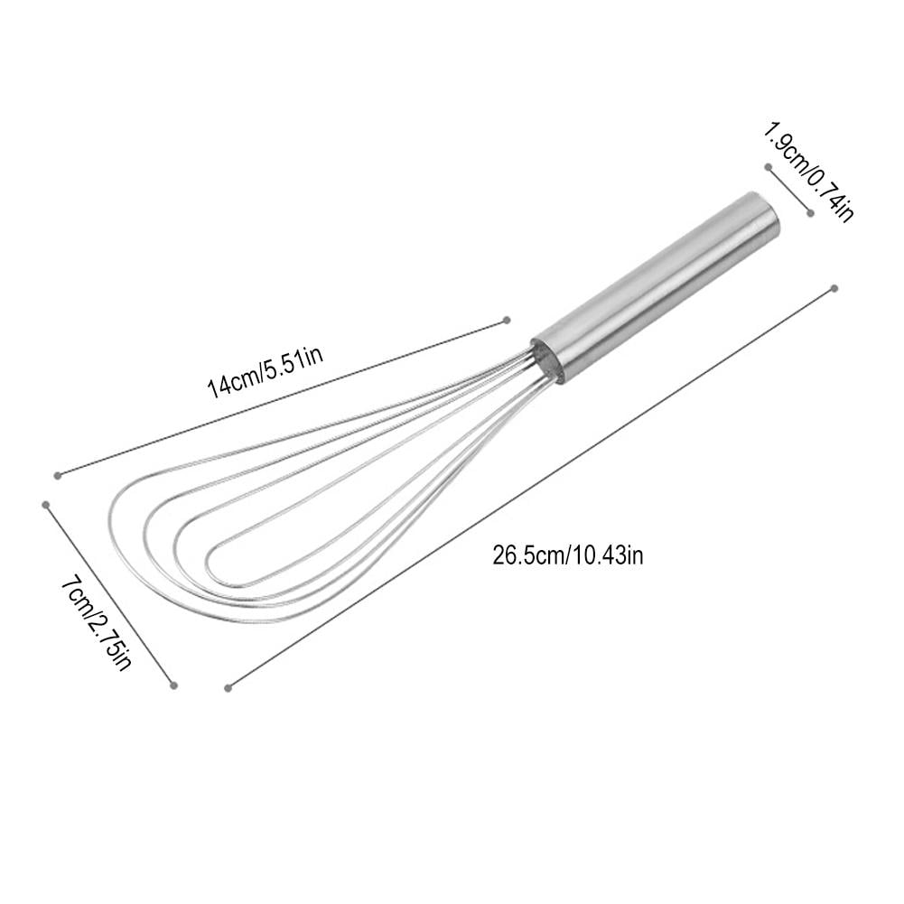 10" Flat Whisk, Handheld Steel Wire Whisk Perfect for Whisking, Flat Roux Whisk, Gravy Stirring, BPA Free, Dishwasher... - Image 5