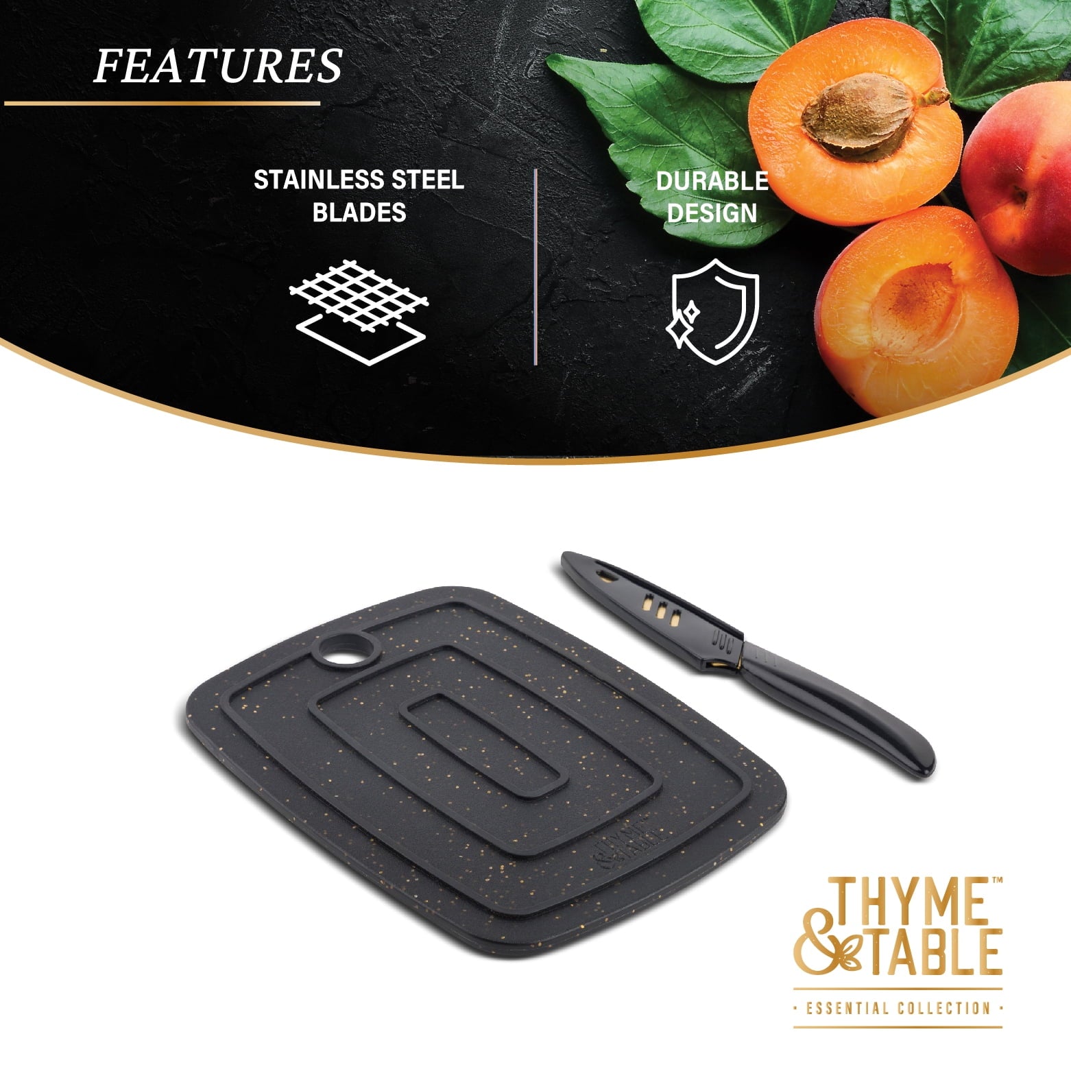Thyme & Table Bar Board with Knife, 2-Piece Set - Image 5