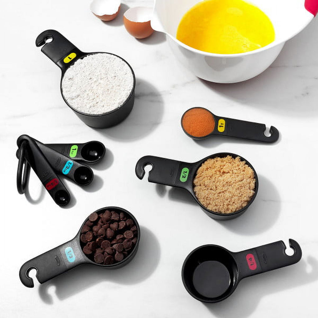 OXO Softworks Plastic Measuring Cups and Spoons Set, Black - Image 4