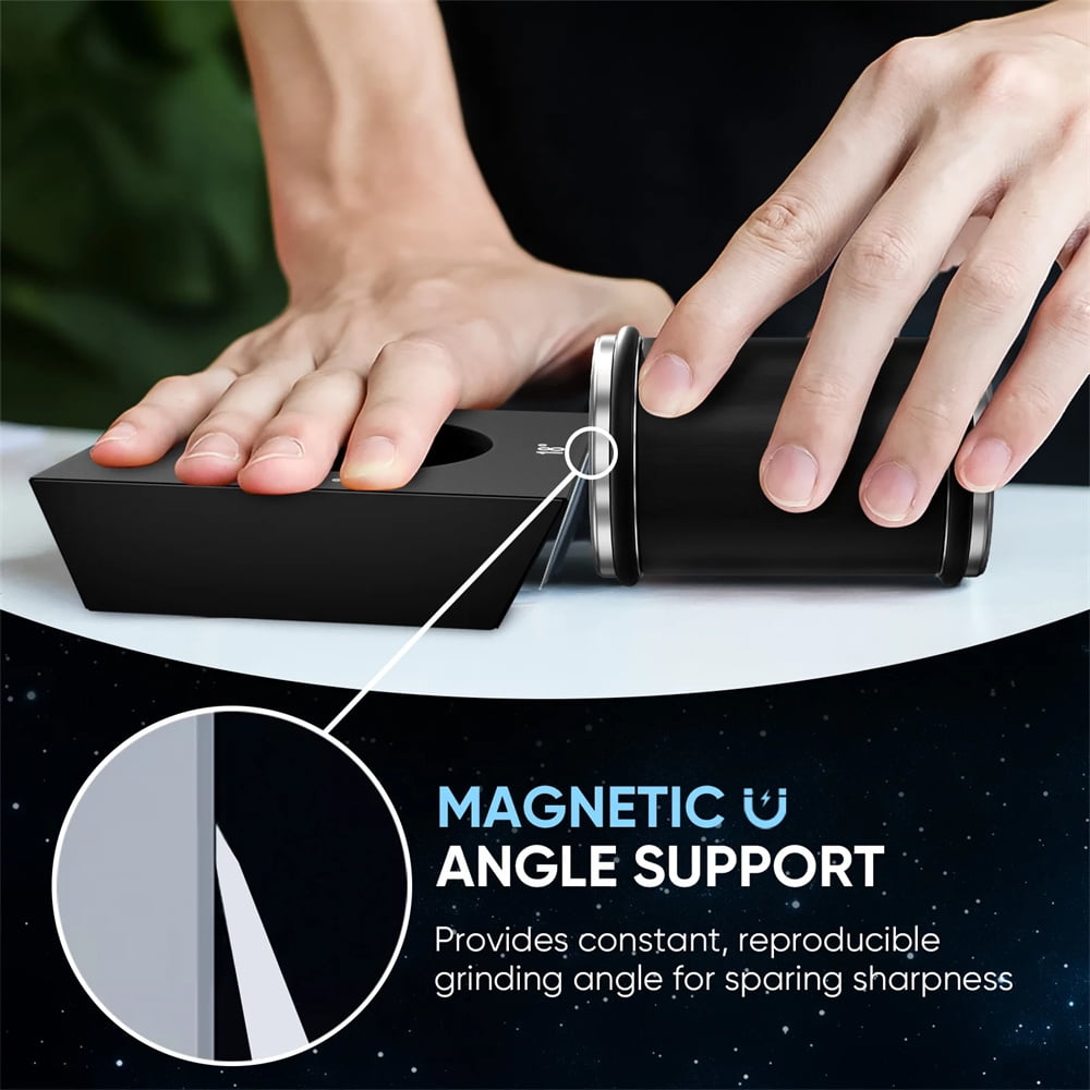 Rolling Knife Sharpener System Kit,4-Angle Tumbler Double Diamond 400 1000 Discs Sharpening Stone for Kitchen Knives - Image 4