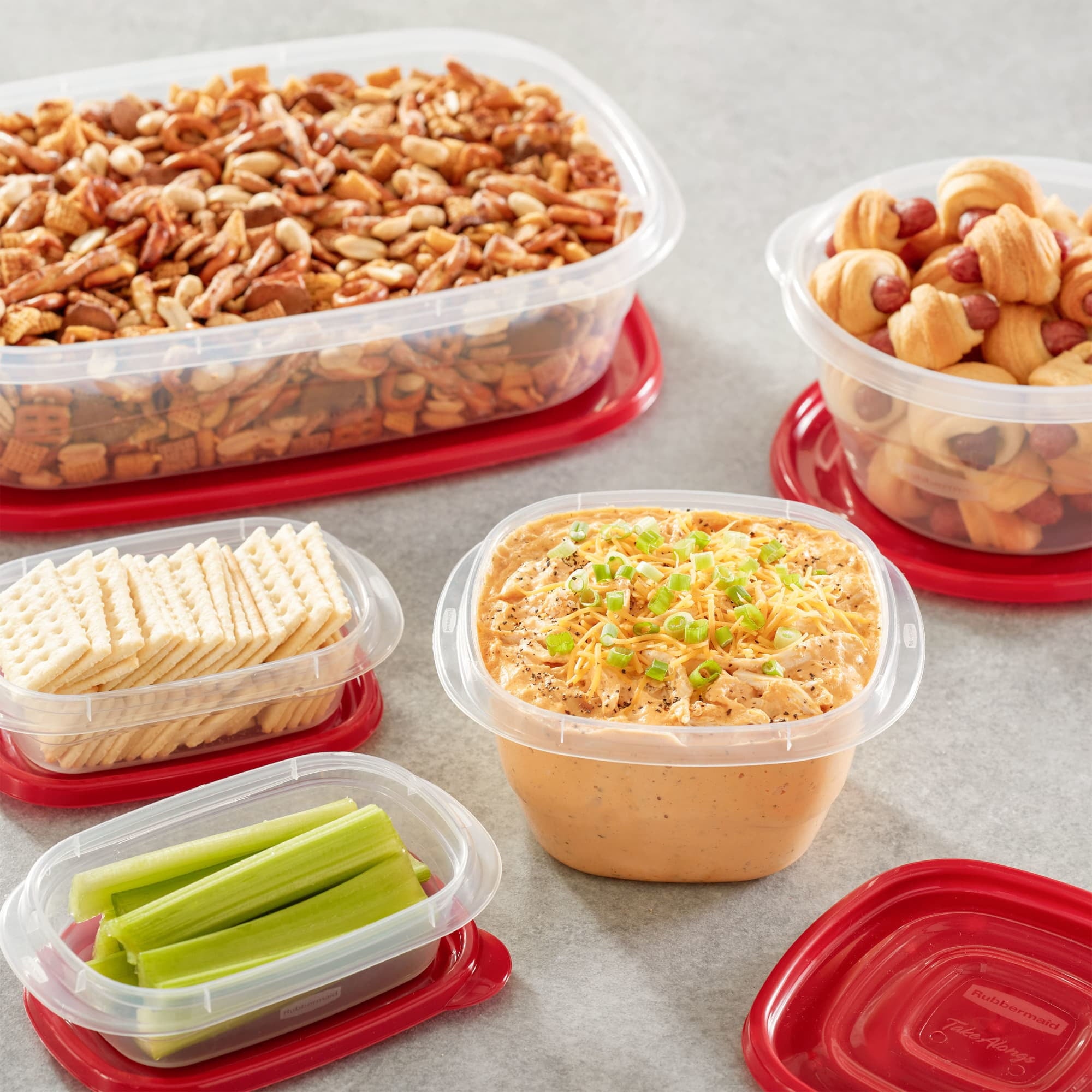 Rubbermaid TakeAlongs 5.0-Cup Round Food Storage Containers, Ruby Red, 3 pack - Image 4