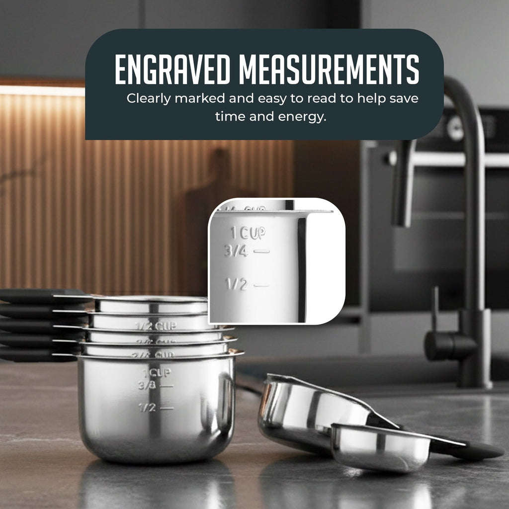 Magnetic Measuring Cups and Spoons Set, Stainless Steel with Easy-to-Read Markings, Dual-Sided N40 Magnetic Tool for ... - Image 5