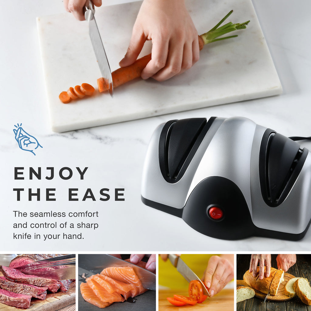 Electric Kitchen Knife Sharpener - Professional Knife Sharpener for Straight Edge Knives - 2 Stage Knife Sharpener wi... - Image 5