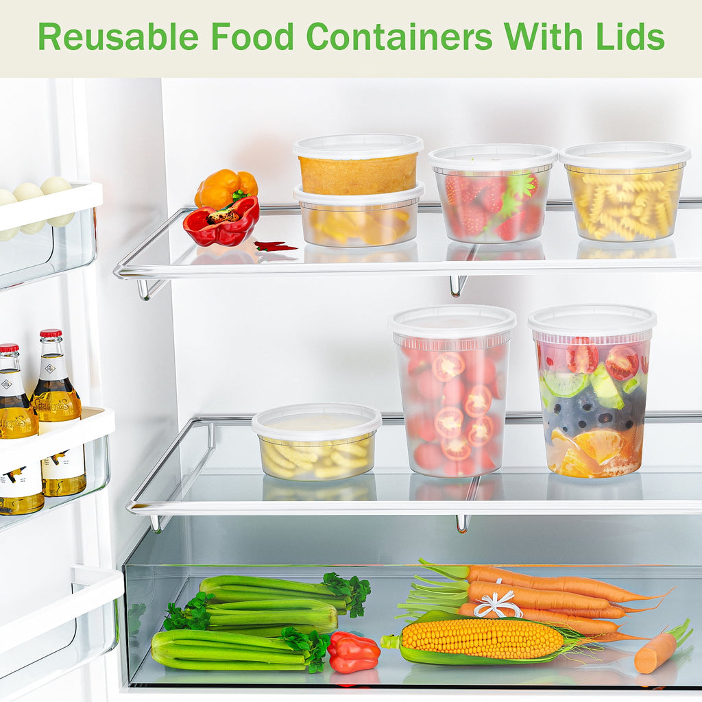 GPED 32oz Deli Containers with Lids 50 Sets, Food Storage Containers with Lids, Soup Containers with Lids, Stackable ... - Image 6
