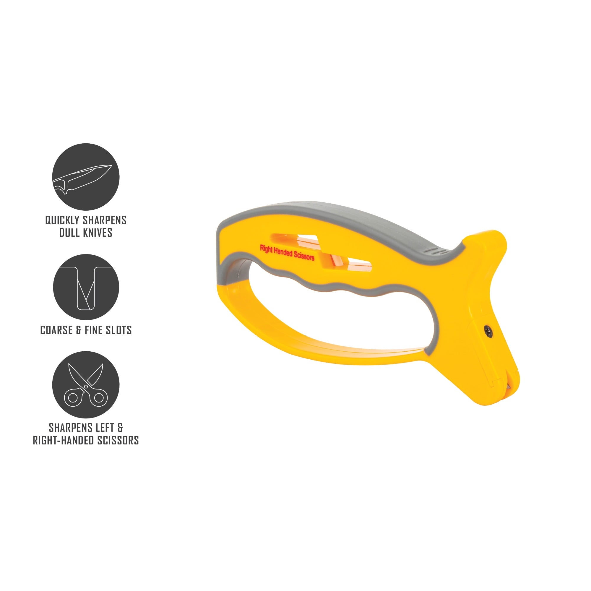 Smith’s 50170 JIFFY V-Sharp Knife & Scissors Sharpener | Yellow & Grey - Image 3