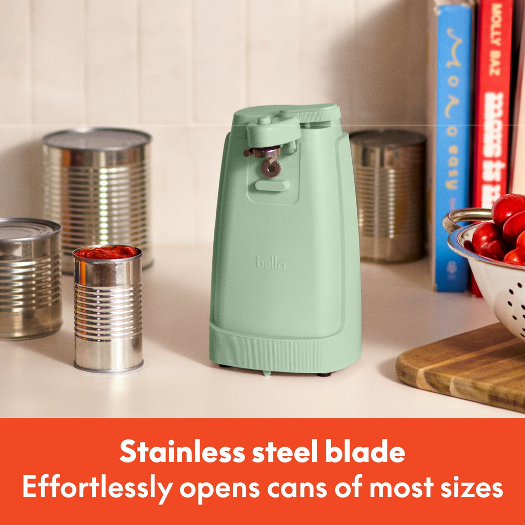 Electric Can Opener with Stainless Steel Cutting Blade and Cord Storage, Seaglass - Image 5