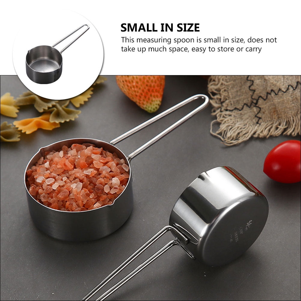 Stainless Steel Measuring Spoons Baking Tools Kitchen Cup Seasoning Scale (1/4cup 60ml) Creamer - Image 3