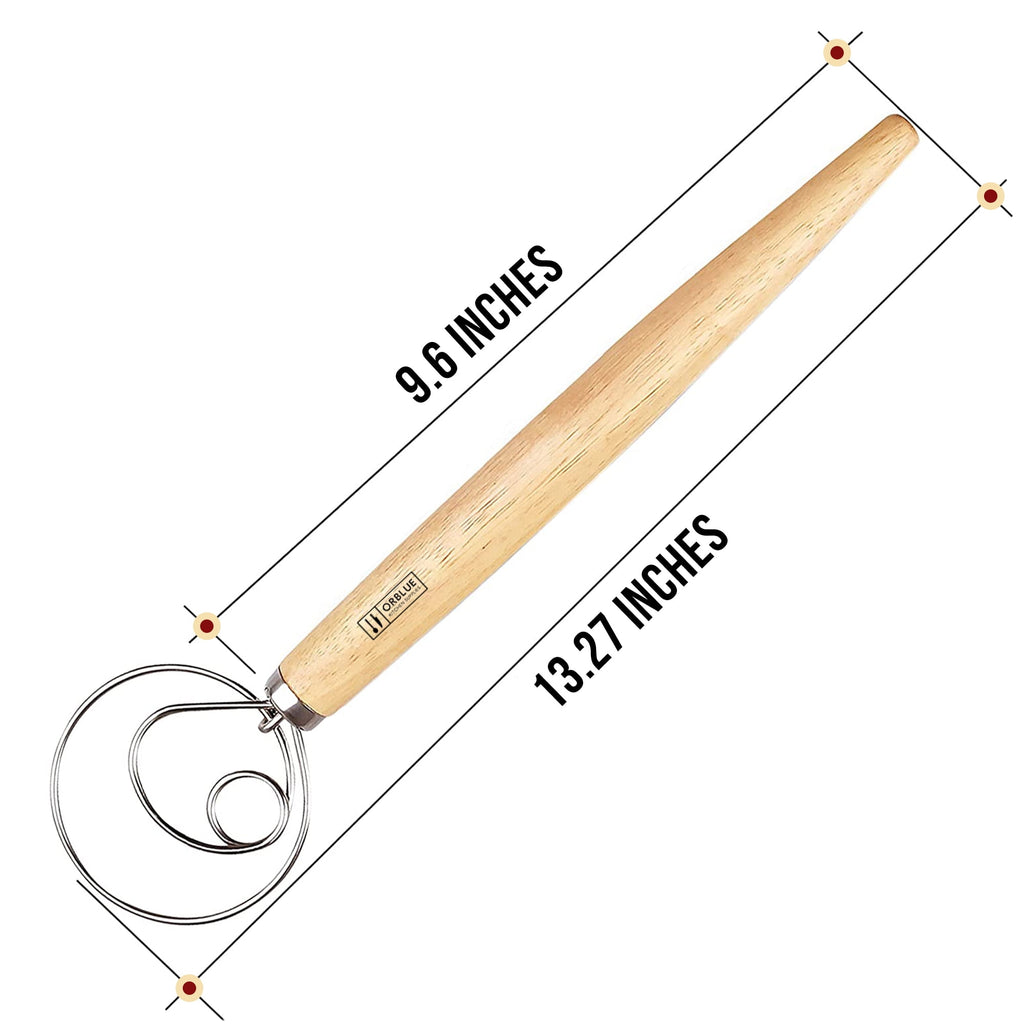 ORBLUE Premium Danish Dough Whisk - Dutch Whisk with Stainless Steel Ring - Danish Whisk for Bread, Pastry or Pizza D... - Image 4
