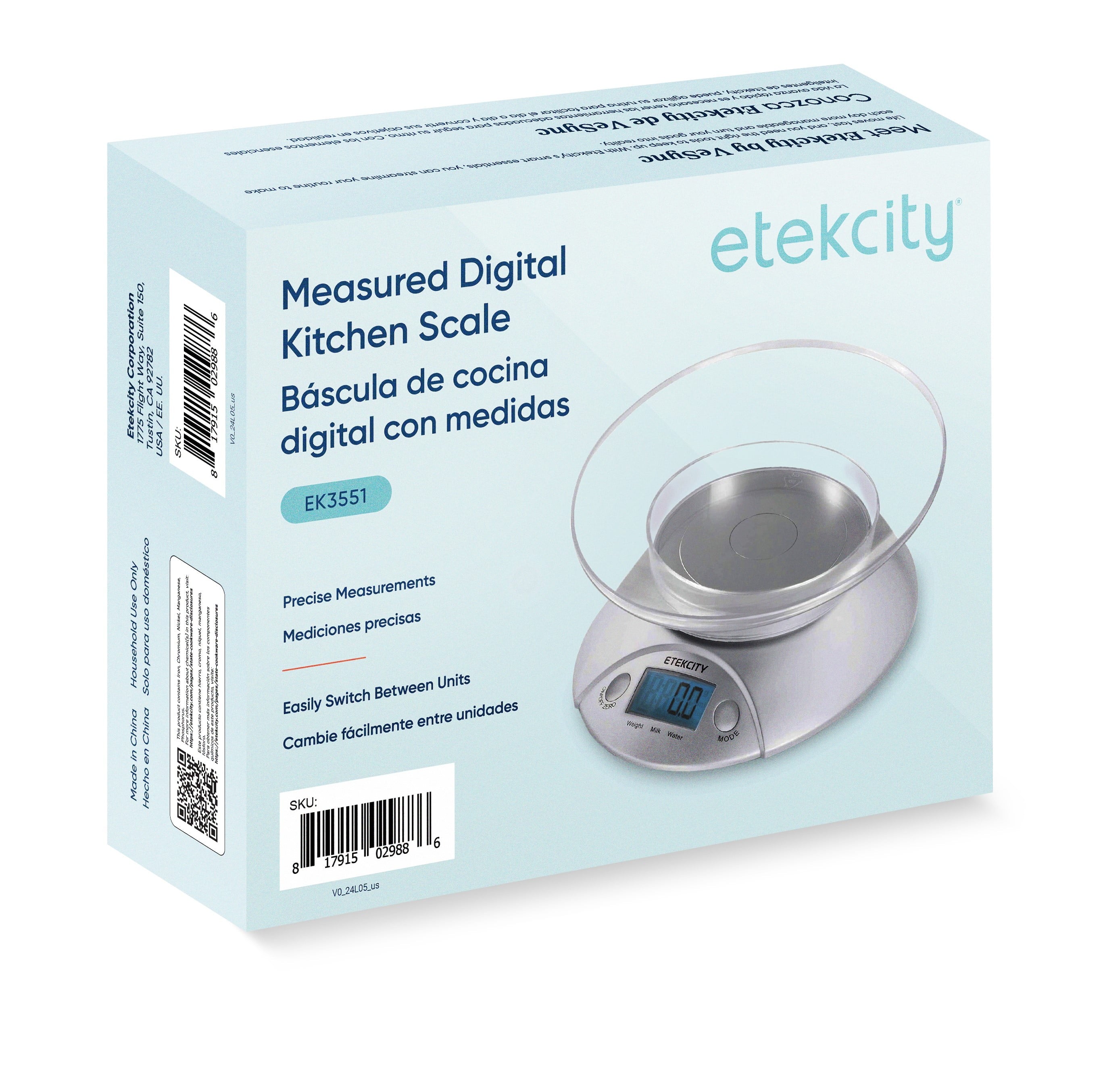 Etekcity Food Kitchen Scale With Bowl, Digital Ounces and Grams for Cooking, Baking, Meal Prep, Dieting, and Weight L... - Image 2