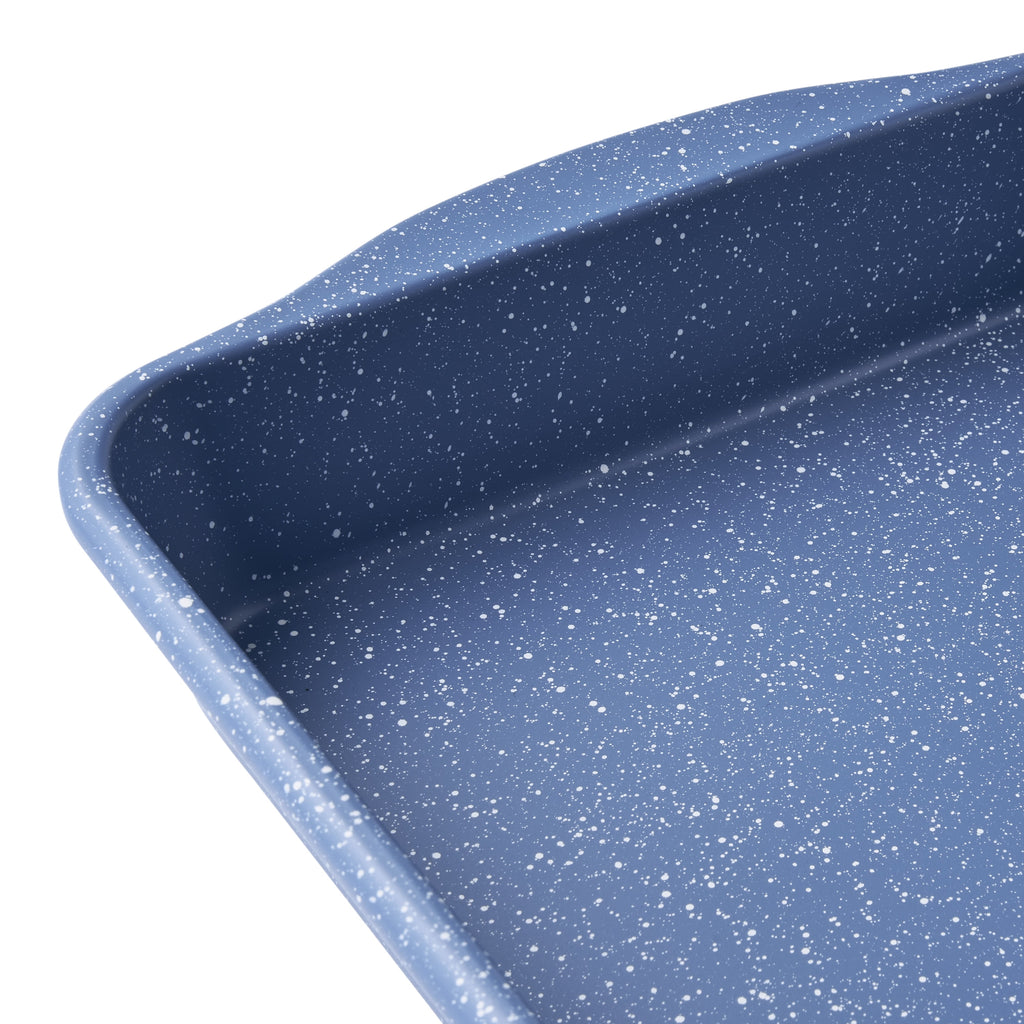 The Pioneer Woman 9" x 13" Aluminized Steel Nonstick Cake Pan, Blue Speckle - Image 4