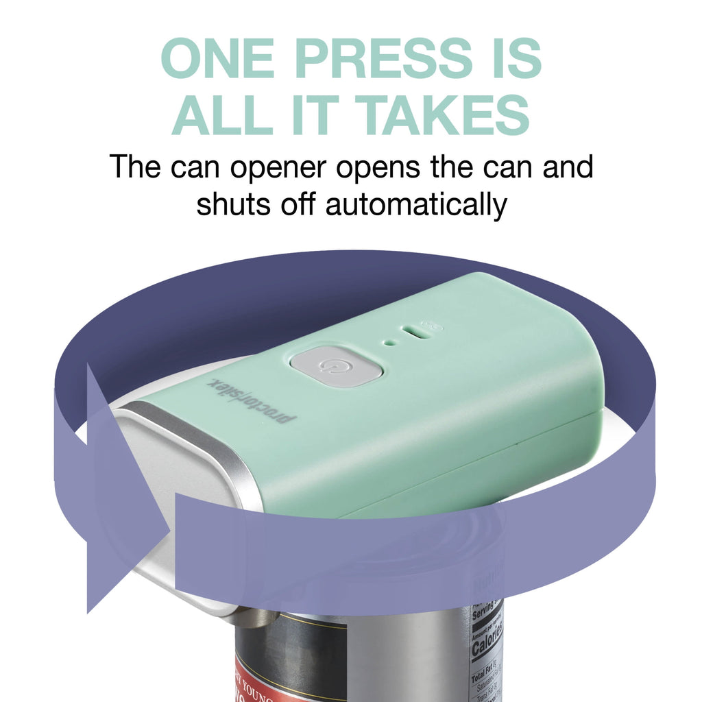 Proctor Silex Automatic Electric Can Opener, Hands Free Cordless Operation, USB Rechargeable, Mint Green - Image 3