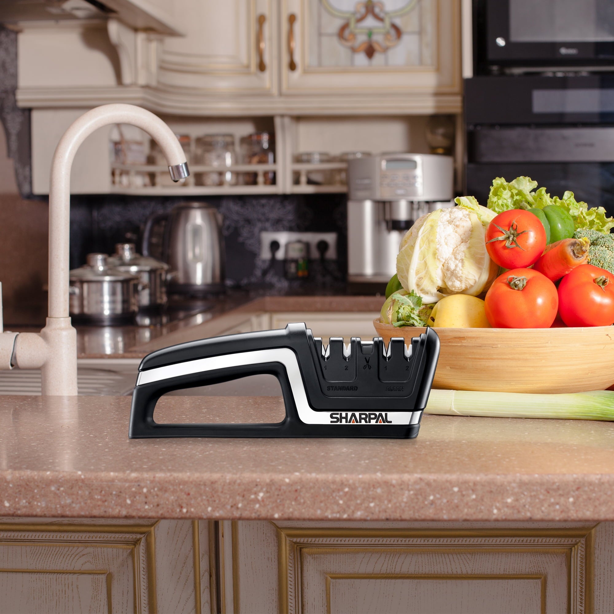 Sharpal 104N 5-in-1 Kitchen Knife and Scissors Sharpener, Tungsten Carbide - Image 5