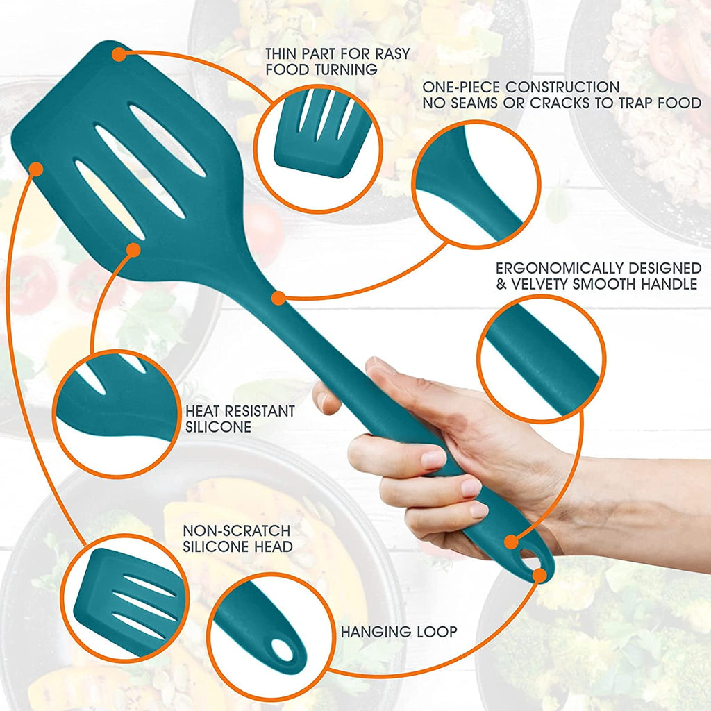 Vesteel 15-Piece Kitchen Utensils Set, Silicone Cooking Utensils with Holder, Non-stick Cookware Friendly & Heat Resi... - Image 3