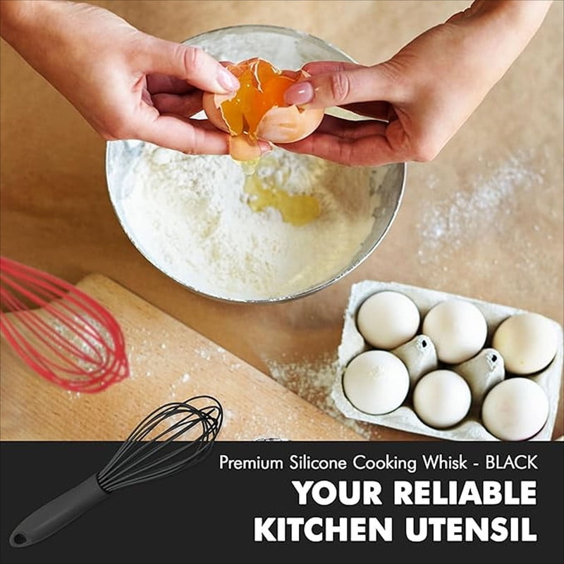 OFEFE 3-Piece Premium Silicone Wire Whisk Set - 6 Inch Heat Resistant Non-Scraping Cooking Whisks, BPA-Free Dishwashe... - Image 4
