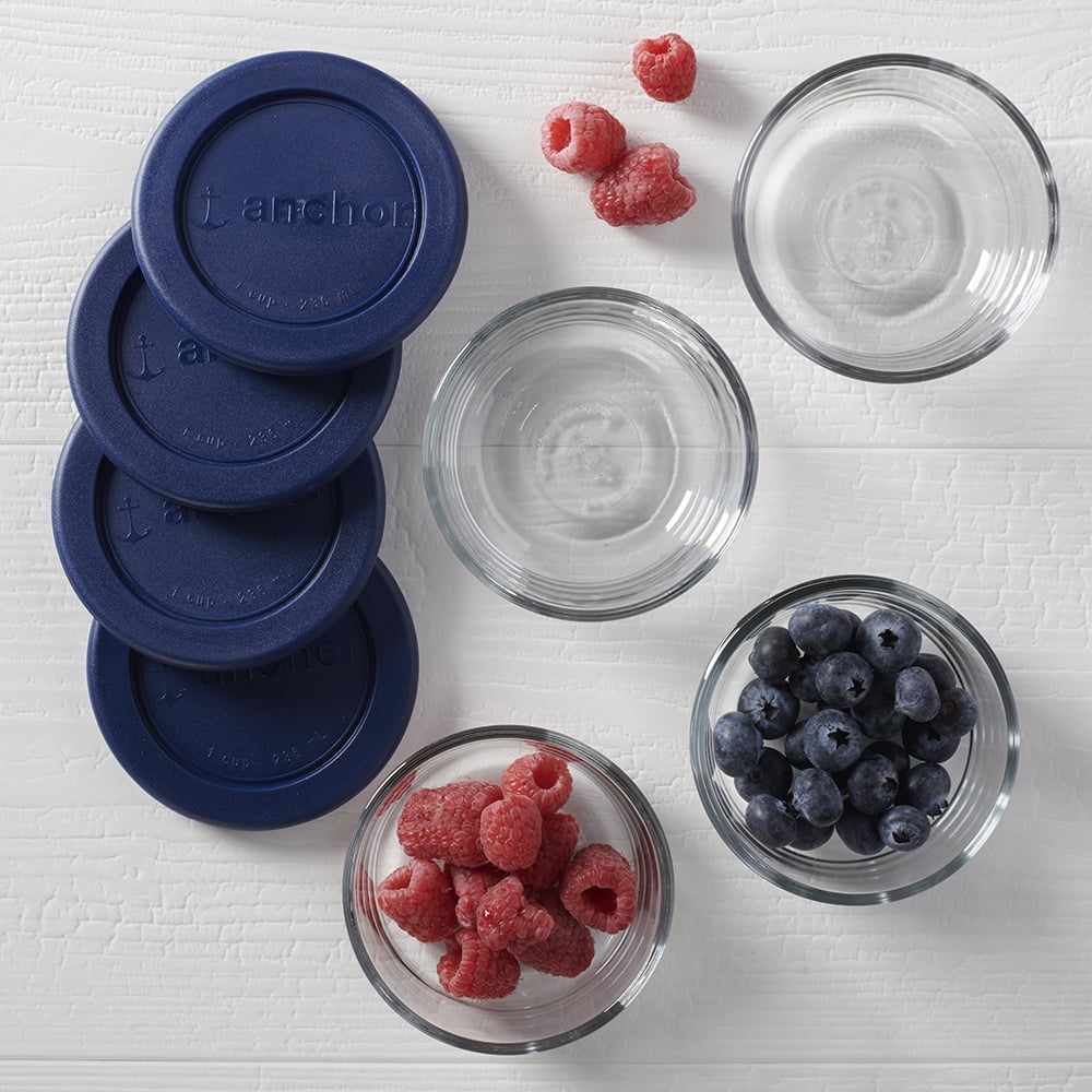 Anchor Hocking Glass Food Storage Containers with Lids, 1 Cup Round, Set of 4 - Image 4